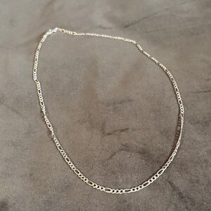 Sterling Silver Figaro Chain Necklace - Silver